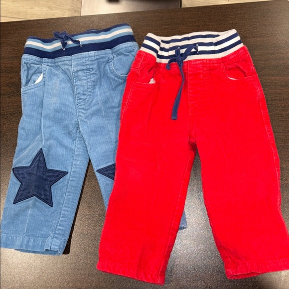 Baby Boden Other - Baby Boden Corduroy Pants Set Blue Star Patch Red Joggers 6-12 Months